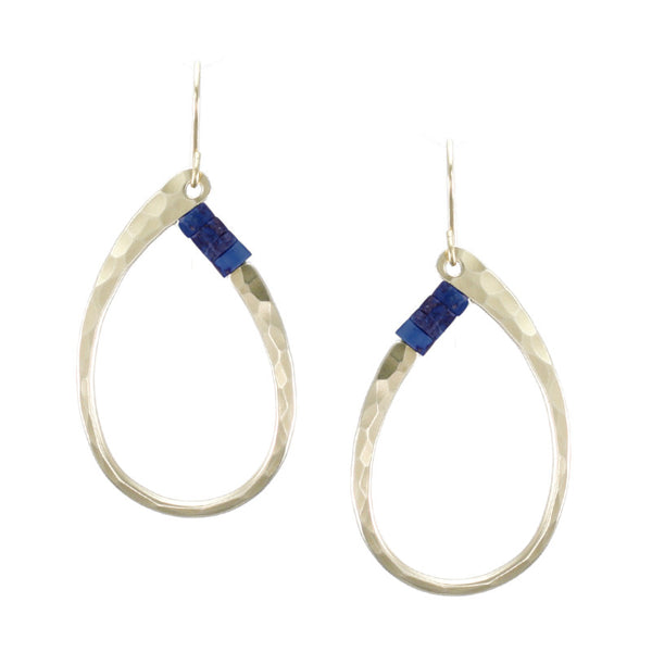 Oval Ring Earring with Gemstone Beads