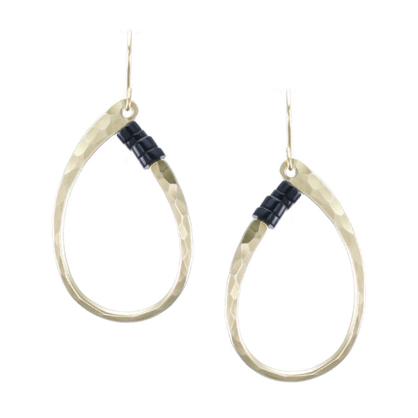 Oval Ring Earring with Gemstone Beads