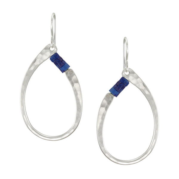 Oval Ring Earring with Gemstone Beads