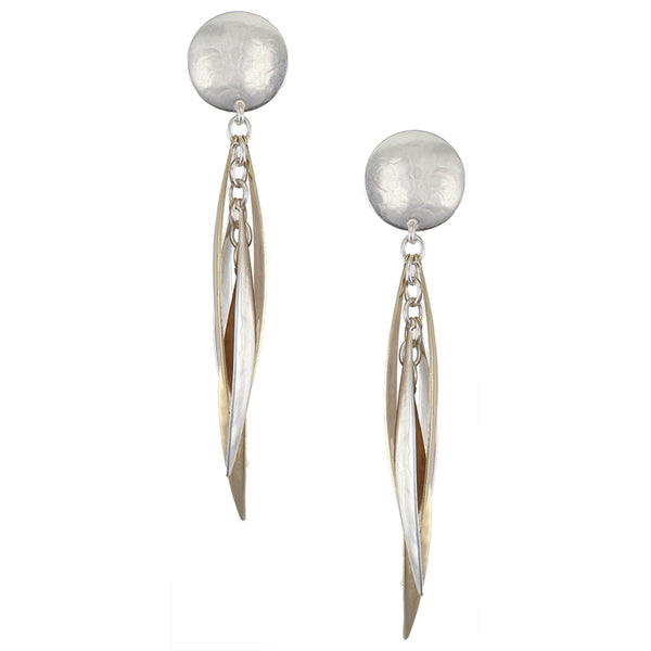 Disc with Long Tiered Leaves Earring
