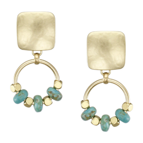 Brass Post or Clip on Earrings