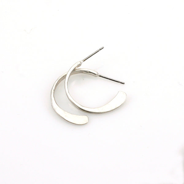 Small Hammered Hoop Post Earring