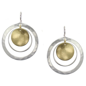 Large Disc and Rings Earring