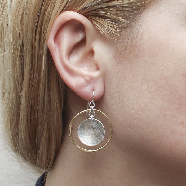 Concave Disc with Ring Earring