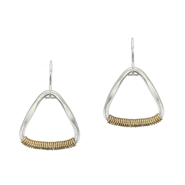 Wire Wrapped Rounded Triangle Ring Wire Earring