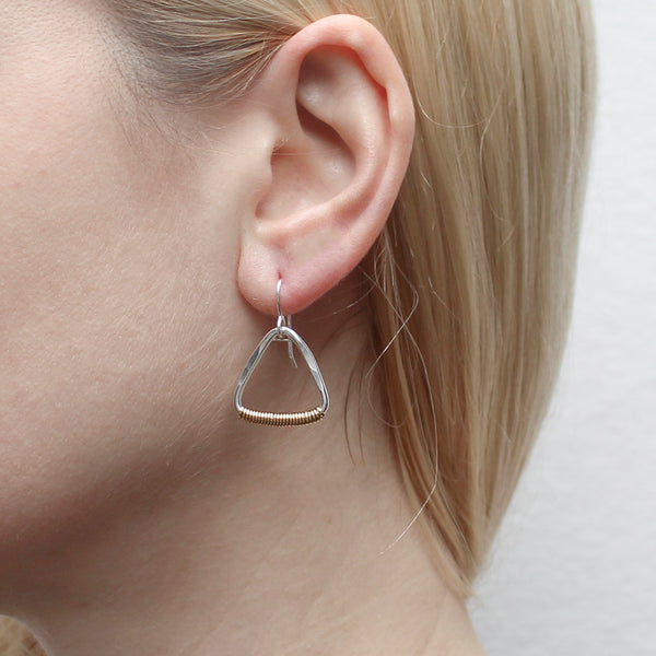 Wire Wrapped Rounded Triangle Ring Wire Earring