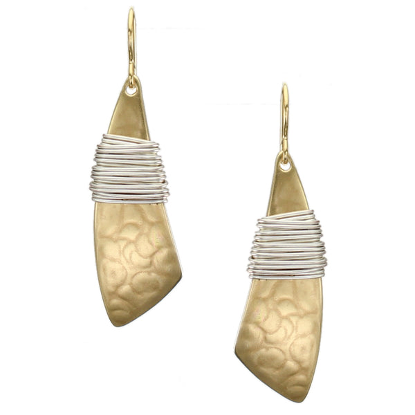 Long Taper with Heavy Wire Wrapping Wire Earring