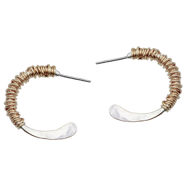 Heavy Wire Wrapped Medium Hoop Earring