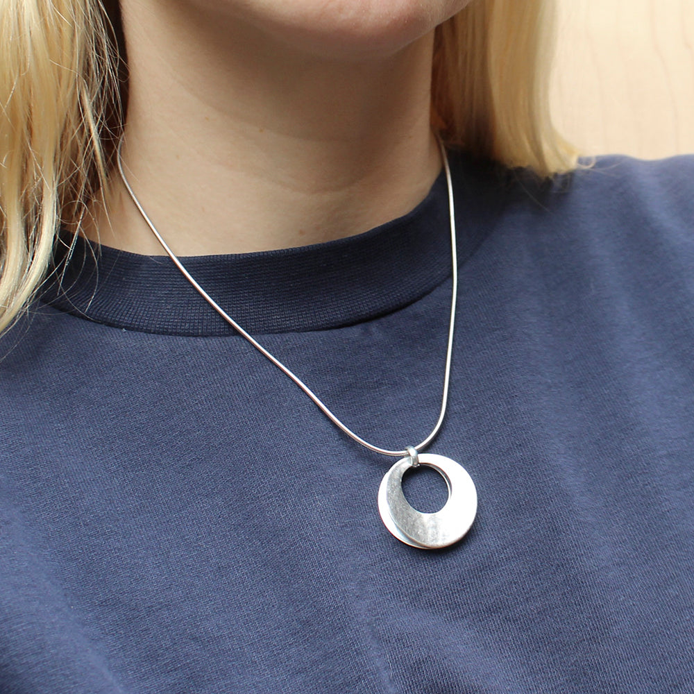 Cutout Disc with Mother of Pearl on Black Cord Necklace – Marjorie Baer  Accessories