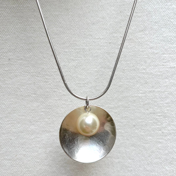 Dished Disc with Pearl Necklace