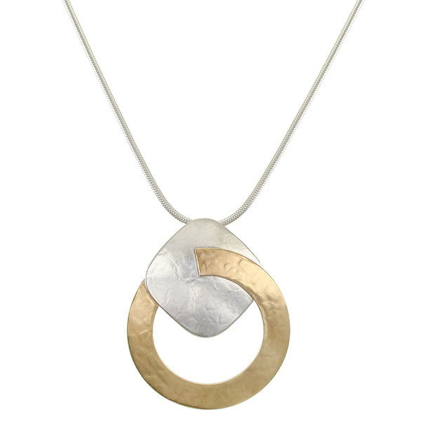 Large Ring with Rounded Square Necklace