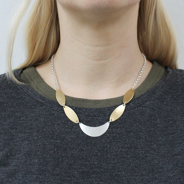 Leaves with Crescent Necklace