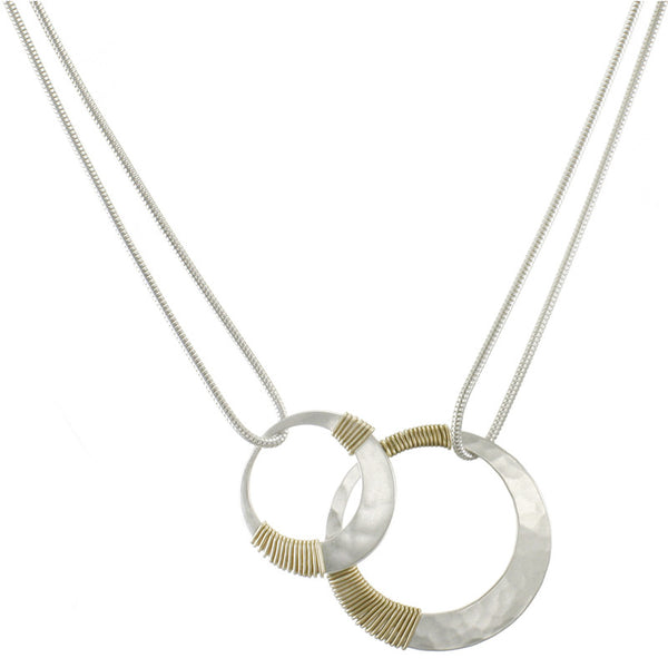 Wire Wrapped Overlapping Rings Necklace