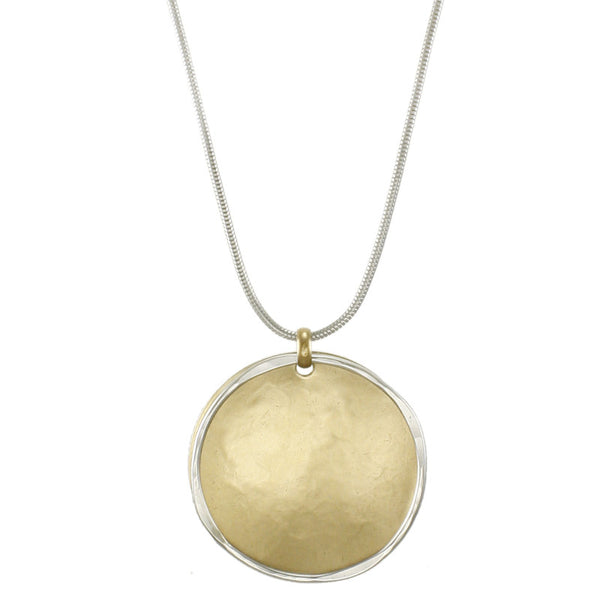 Large Layered Disc and Hammered Ring Necklace