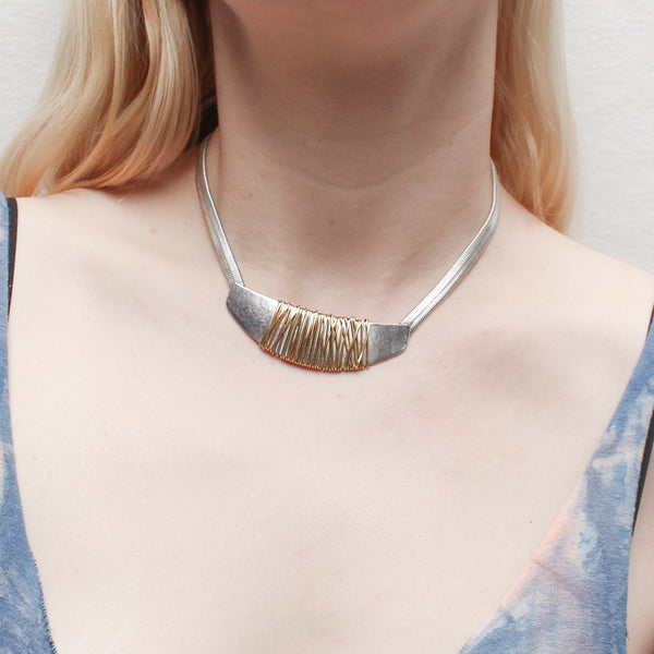 Fin with Heavy Wire Wrapping Necklace