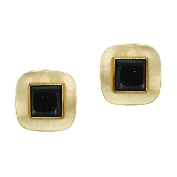 Black Post or Clip on Earrings