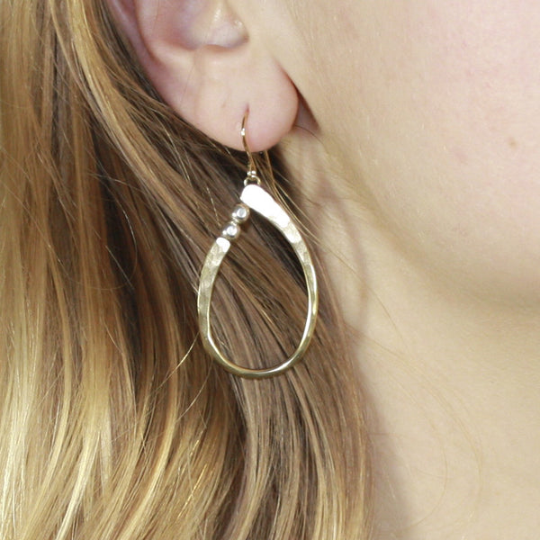 Oval Ring Earring with Beads