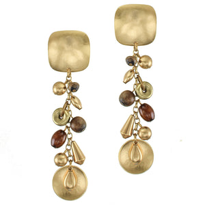 Square with Charms Shoulder Duster Marjorie Baer Vintage Clip Earring