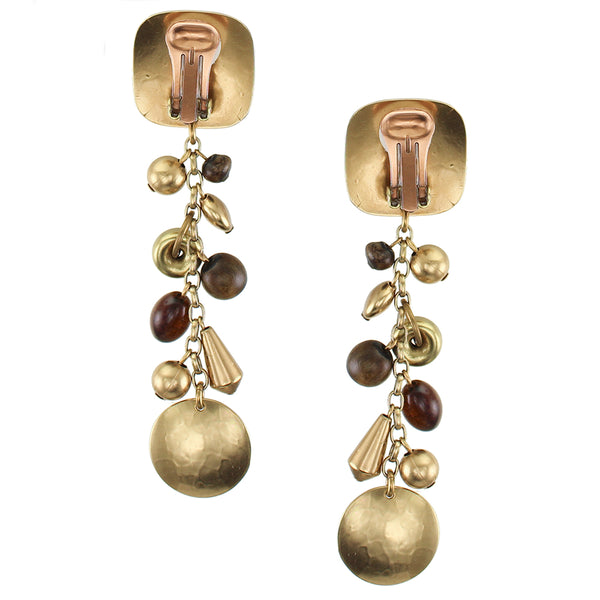 Square with Charms Shoulder Duster Marjorie Baer Vintage Clip Earring