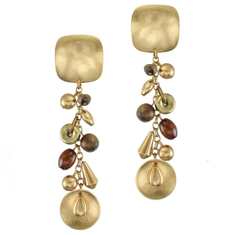 Square with Charms Shoulder Duster Marjorie Baer Vintage Clip Earring
