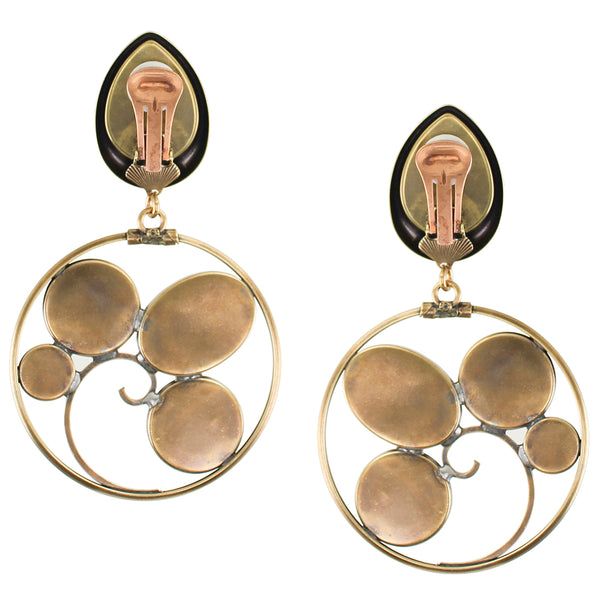 Teardrop with Black Gem Hoops Marjorie Baer Vintage Clip Earring