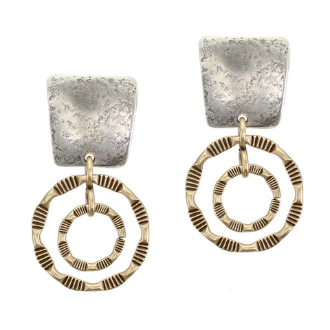 Textured Top with Rings Clip Earring