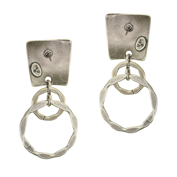 Textured Top with Rings Post or Clip Earring