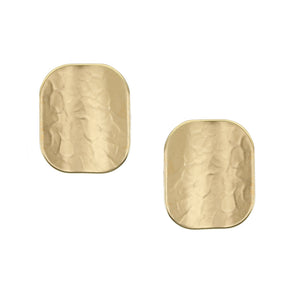 Rounded Concave Rectangle Clip or Post Earring