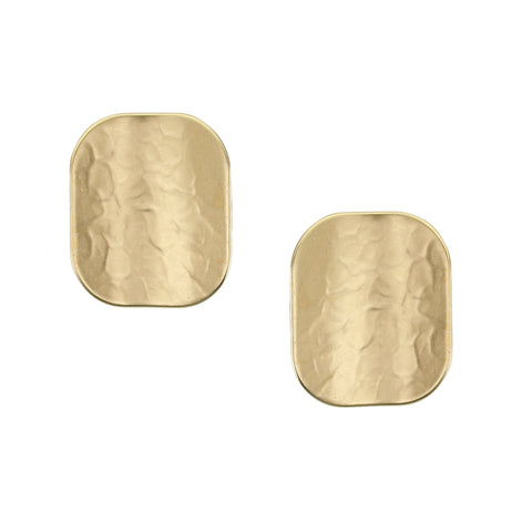 Rounded Concave Rectangle Clip or Post Earring