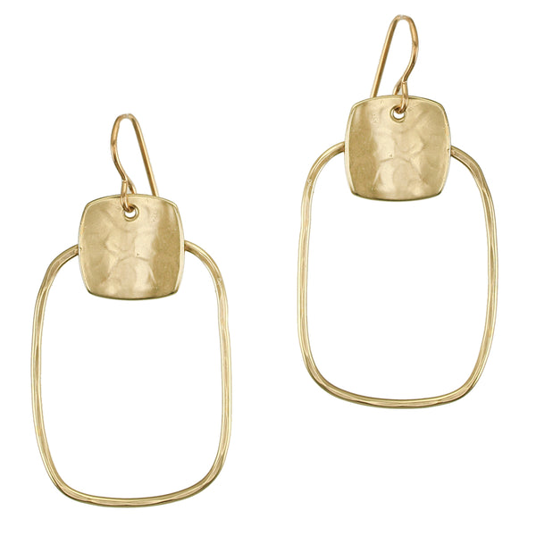 Curved Square with Square Ring Wire Earring