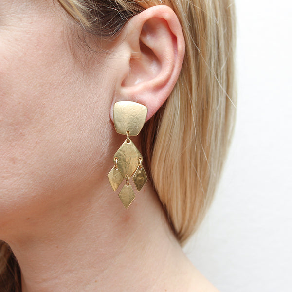 Linked Diamonds Wire Earring
