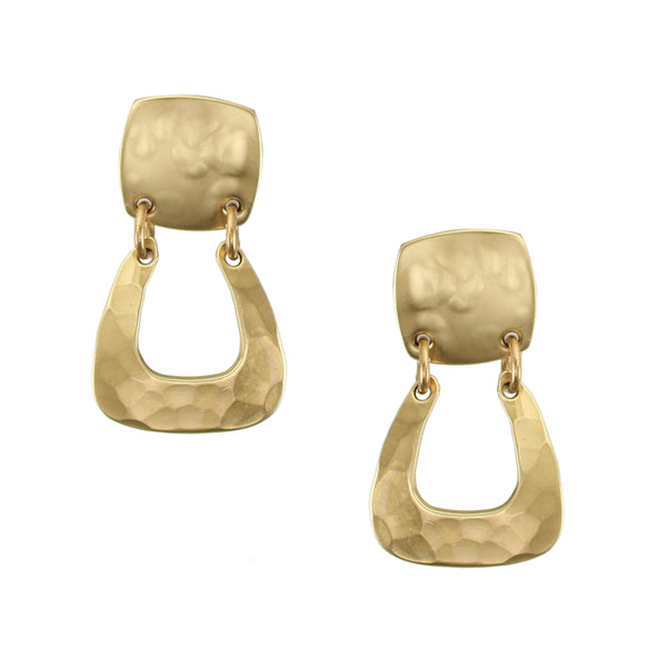 Rounded Square with Horseshoe Post Earring