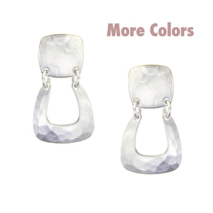 Rounded Square with Horseshoe Post Earring