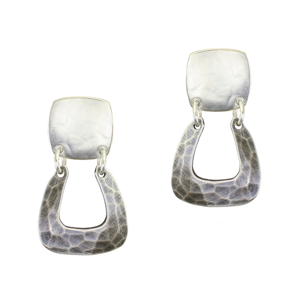 Rounded Square with Horseshoe Post Earring