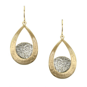 Teardrop Frame with Crinkle Disc Wire Earring