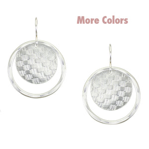 Basket Weave Disc with Ring Wire Earring