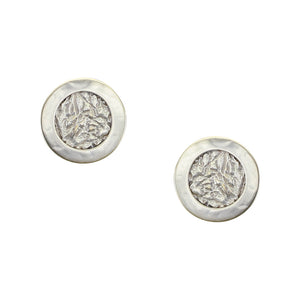 Small Circular Frame with Crinkle Center Post or Clip Earring