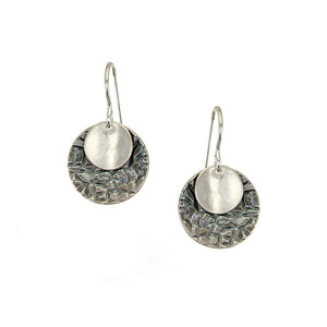 Small Dished Disc with Crinkle Disc Wire Earring