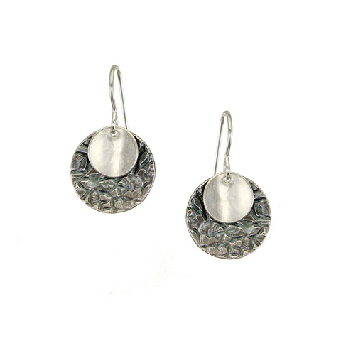 Small Dished Disc with Crinkle Disc Wire Earring
