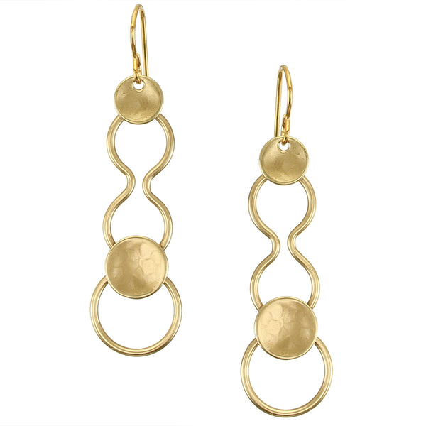 Dished Discs with Wavy Wire Earring