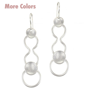 Dished Discs with Wavy Wire Earring