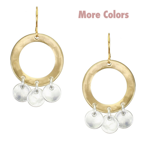 Wide Ring with Dished Discs Wire Earring