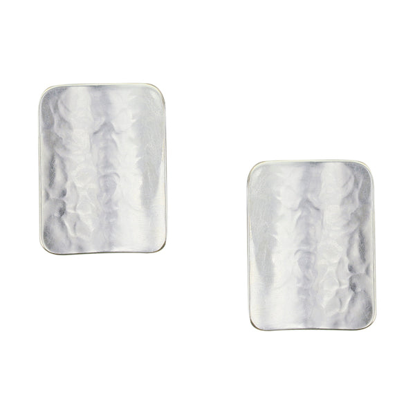 Medium Rounded Rectangle Clip or Post Earrings