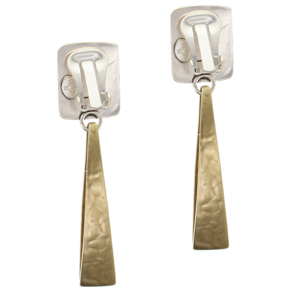 Long Triangles Matching Set - Long Necklace and Clip or Post Earrings