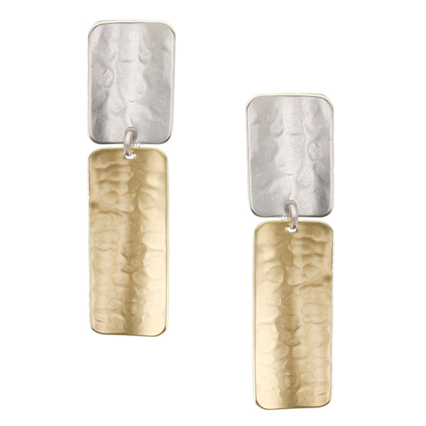 Medium Linked Rounded Rectangles Clip or Post Earrings