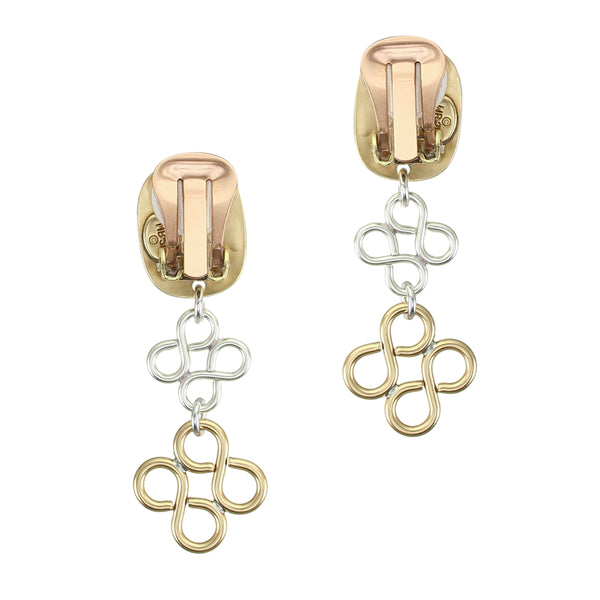Oval with Figure-Eights Clip or Post Earrings