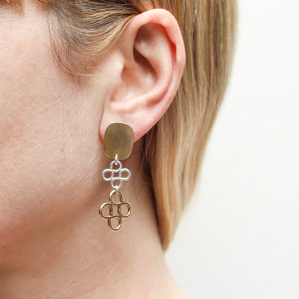 Oval with Figure-Eights Clip or Post Earrings