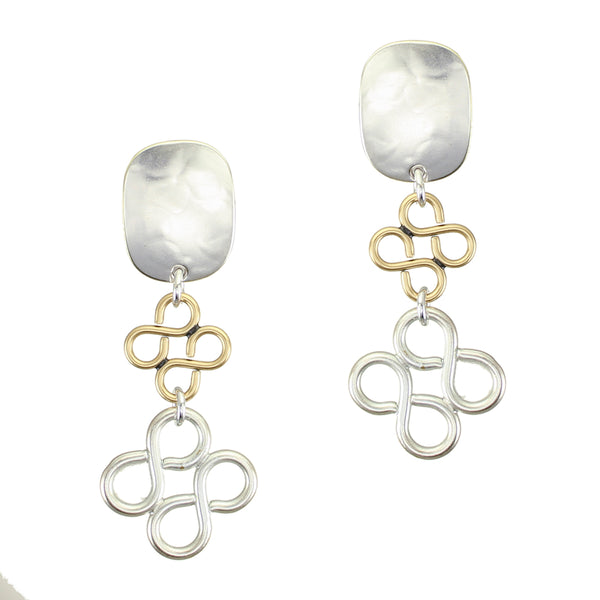 Oval with Figure-Eights Clip or Post Earrings