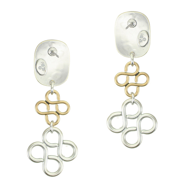 Oval with Figure-Eights Clip or Post Earrings