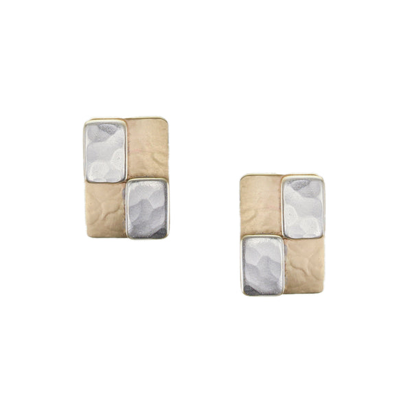 Checkerboard Clip Earrings